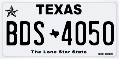 TX license plate BDS4050