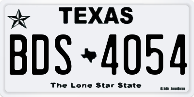 TX license plate BDS4054