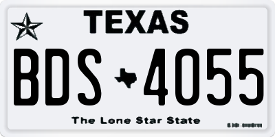 TX license plate BDS4055
