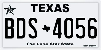 TX license plate BDS4056