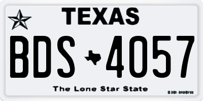 TX license plate BDS4057