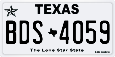 TX license plate BDS4059