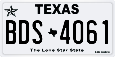TX license plate BDS4061