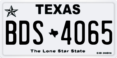 TX license plate BDS4065