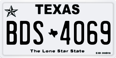 TX license plate BDS4069