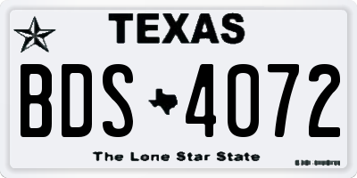 TX license plate BDS4072