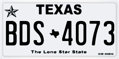 TX license plate BDS4073