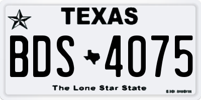 TX license plate BDS4075