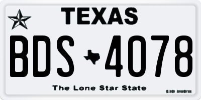 TX license plate BDS4078