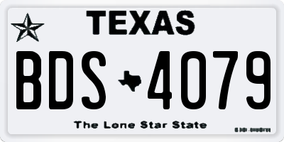 TX license plate BDS4079