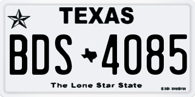 TX license plate BDS4085
