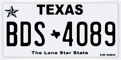 TX license plate BDS4089