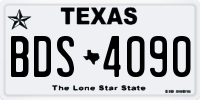 TX license plate BDS4090