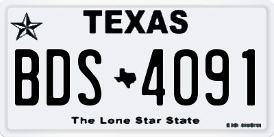 TX license plate BDS4091
