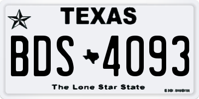 TX license plate BDS4093