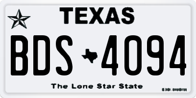 TX license plate BDS4094