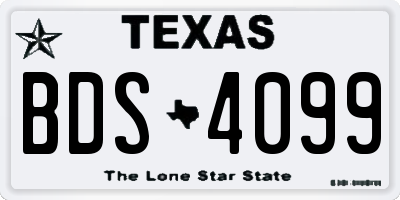 TX license plate BDS4099