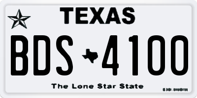 TX license plate BDS4100