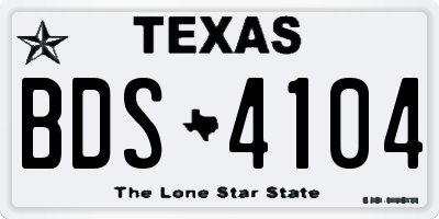TX license plate BDS4104