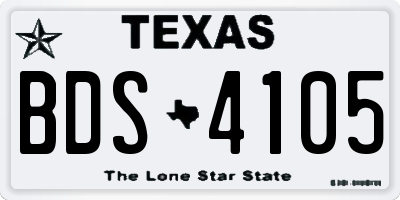 TX license plate BDS4105