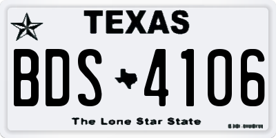TX license plate BDS4106