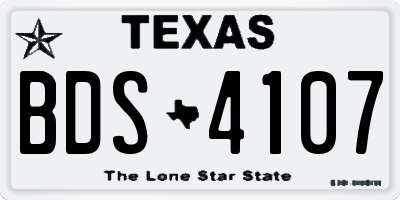 TX license plate BDS4107