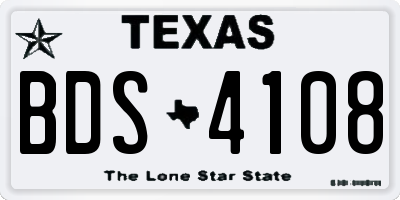 TX license plate BDS4108