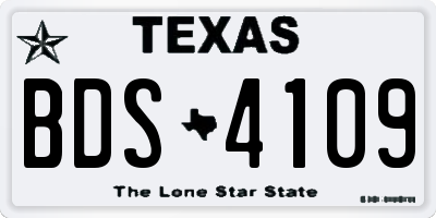 TX license plate BDS4109