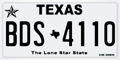 TX license plate BDS4110