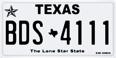 TX license plate BDS4111