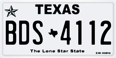 TX license plate BDS4112
