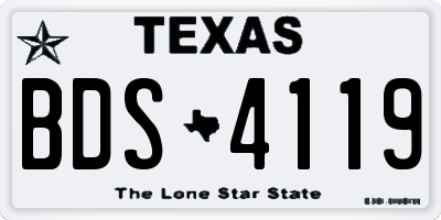 TX license plate BDS4119