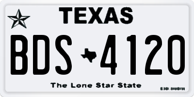 TX license plate BDS4120