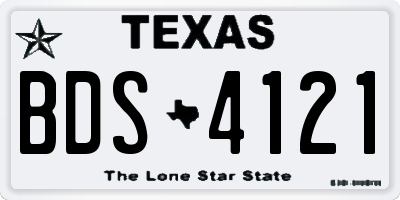 TX license plate BDS4121