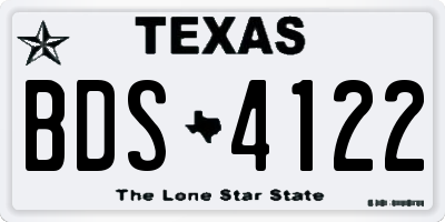 TX license plate BDS4122