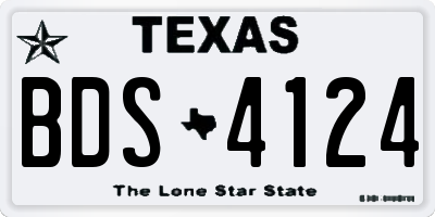 TX license plate BDS4124