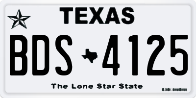 TX license plate BDS4125
