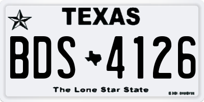 TX license plate BDS4126