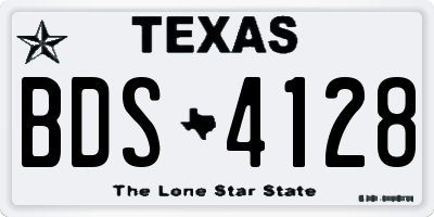 TX license plate BDS4128