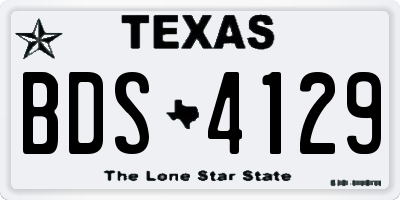 TX license plate BDS4129