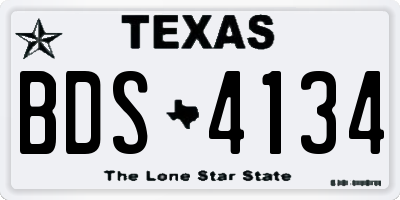TX license plate BDS4134
