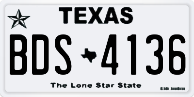 TX license plate BDS4136