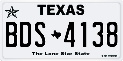TX license plate BDS4138