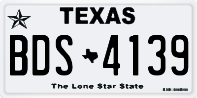 TX license plate BDS4139