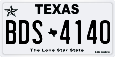 TX license plate BDS4140