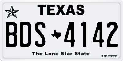 TX license plate BDS4142
