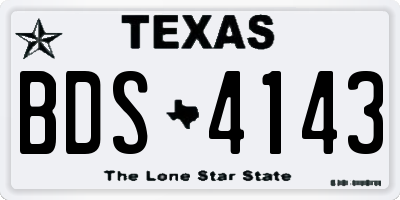 TX license plate BDS4143