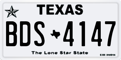 TX license plate BDS4147