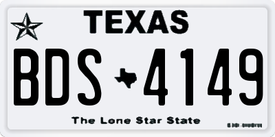 TX license plate BDS4149