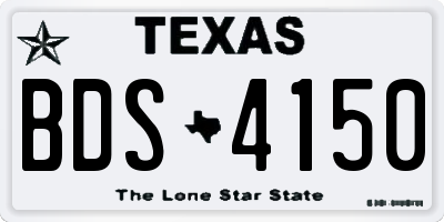 TX license plate BDS4150